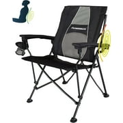 STRONGBACK Elite Adult Camping Chair with Lumbar Support and Carry Bag, Black